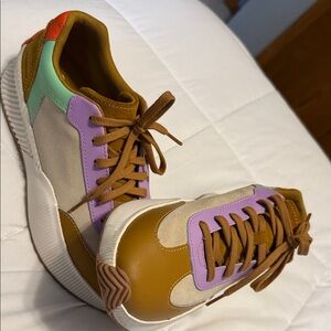 Sorel Women's Sneakers in Tan, Purple, and Green
